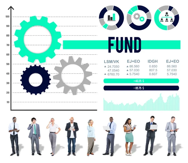 Equipo empresarial con dispositivos digitales — Foto de Stock