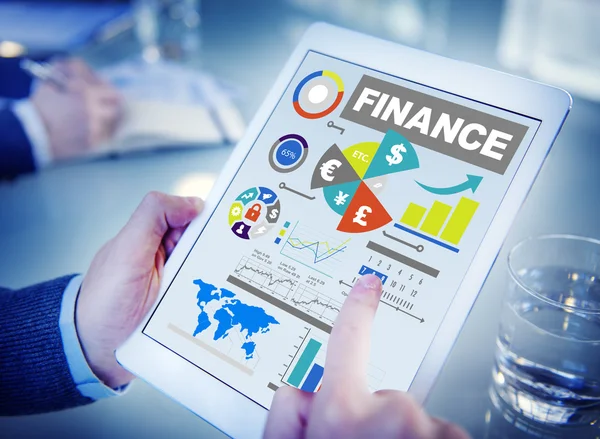 Finance bar graph chart investment money business concept — Stock Photo, Image
