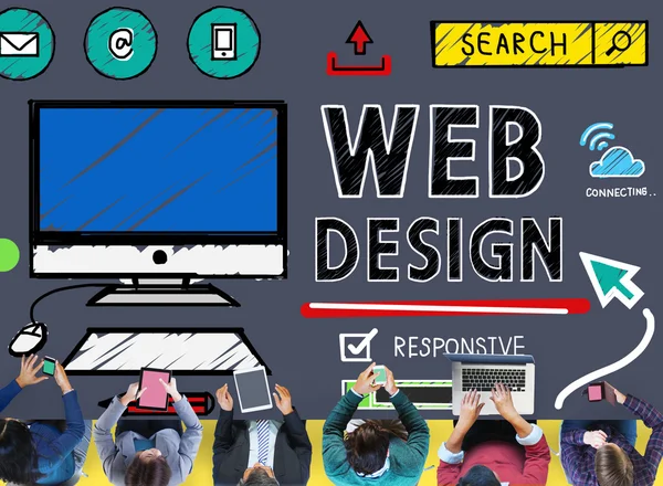 Concetto di sviluppo del Web Design — Foto Stock