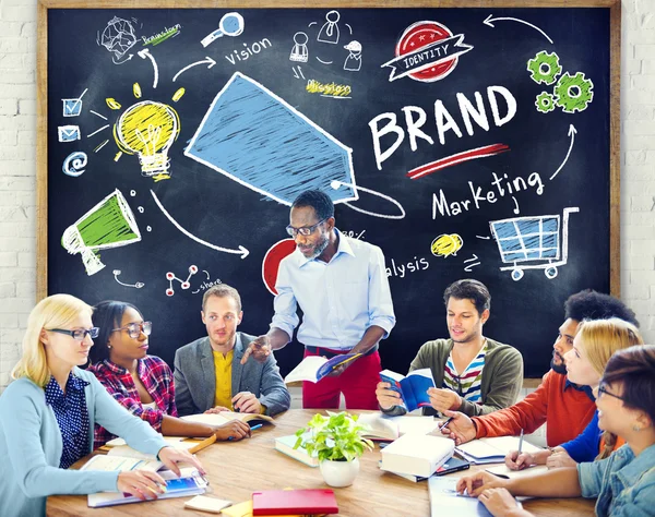 Persone Discussione Marketing Brand Concept — Foto Stock