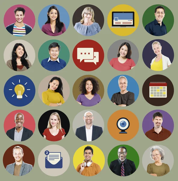 Diversità persone e Social Media Concept — Foto Stock