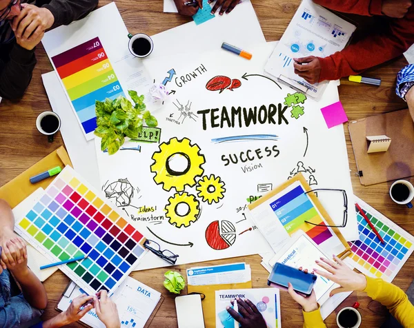 Teamwork gruppsamarbete — Stockfoto