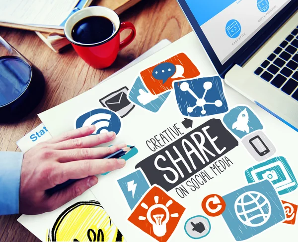 Share Social Media Networking — Stock Fotó