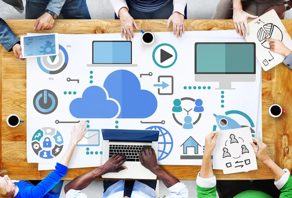 Big Data Sharing Online Global Communication Cloud — Stock Photo, Image