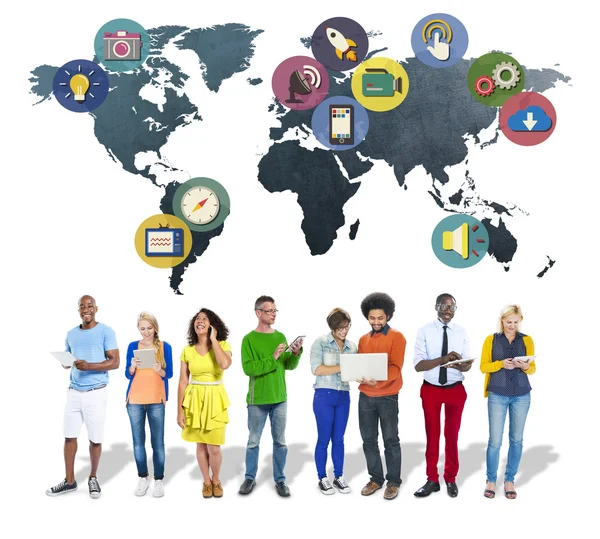 Social Media, International Connection Concept — Stock Photo, Image