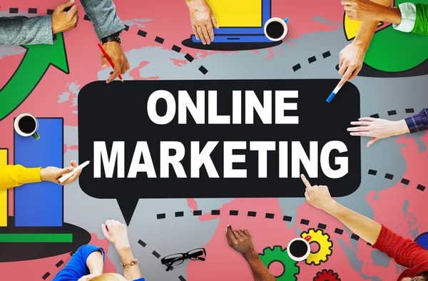 Online Marketing promóció koncepció — Stock Fotó