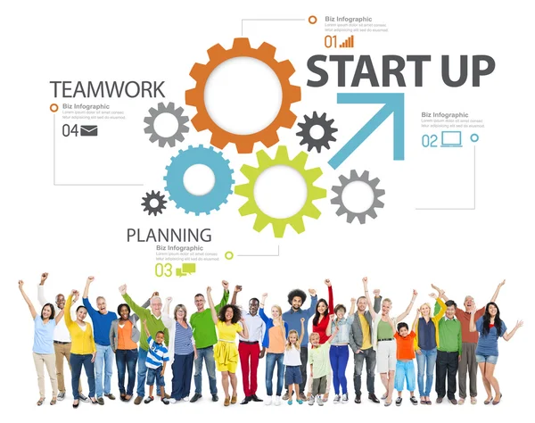 Groep van mensen en strategie Teamwork Concept — Stockfoto