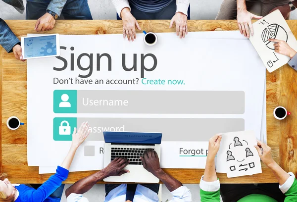 Registrera dig Register Internet Web koncept — Stockfoto