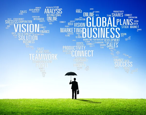 Global Business avec Businessman Concept — Photo