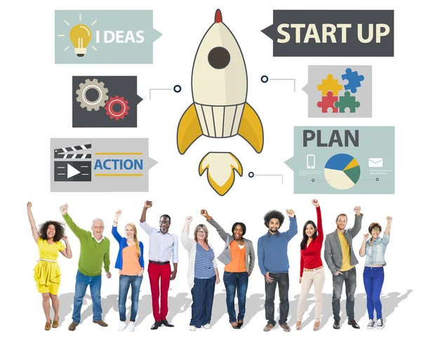 Group of people and Startup Innovation Concept — Stock Photo, Image