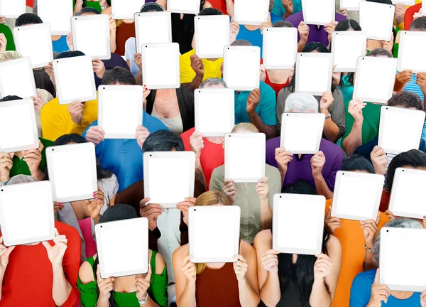 Group of people with white papers — Stock Photo, Image