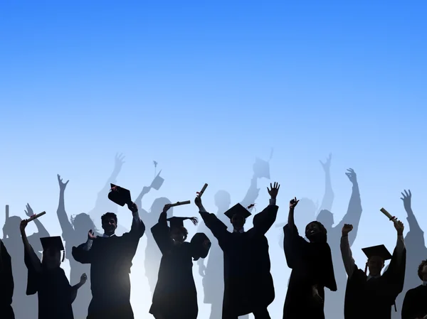 A diákok ünnepe érettségi, oktatási koncepció — Stock Fotó