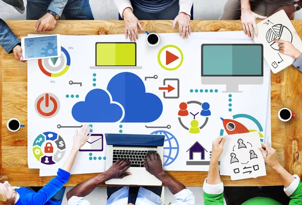 Big Data Sharing Online Global Communication Cloud — Stok fotoğraf