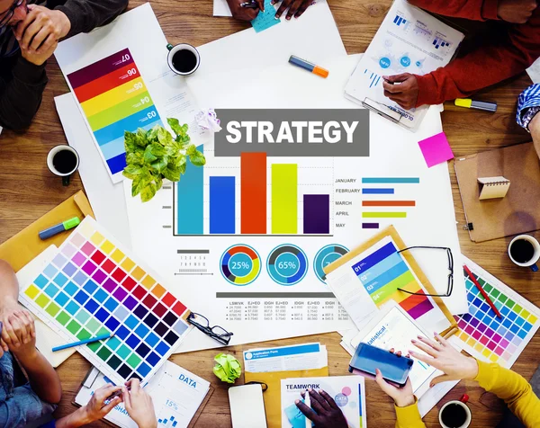 Estrategia Plan de información de datos Visión de solución de marketing —  Fotos de Stock