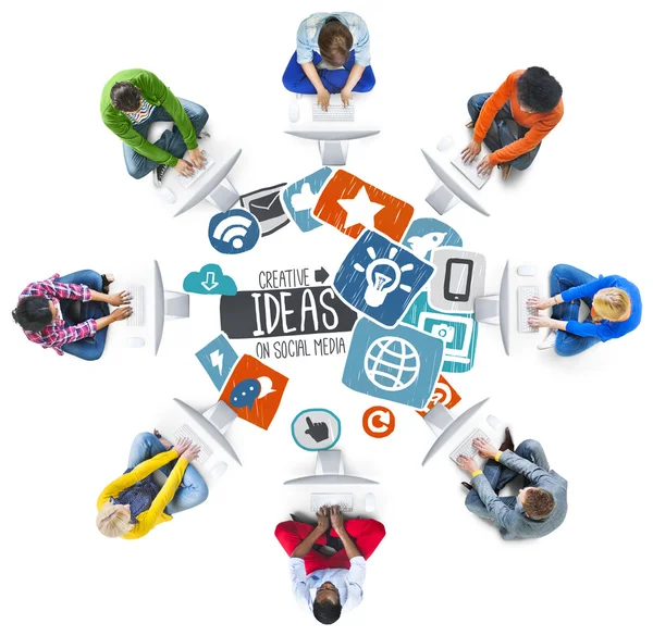 Ideas Creative Social Media Networking — Stok fotoğraf