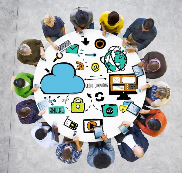 Diversità Persone e Cloud Computing Comunicazione digitale — Foto Stock