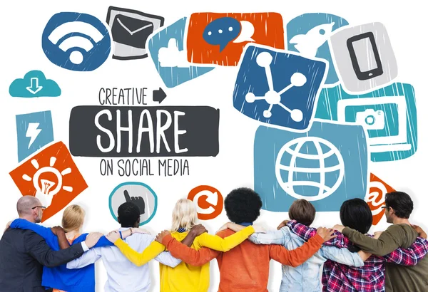 Share Social Media Networking — Stock Photo, Image