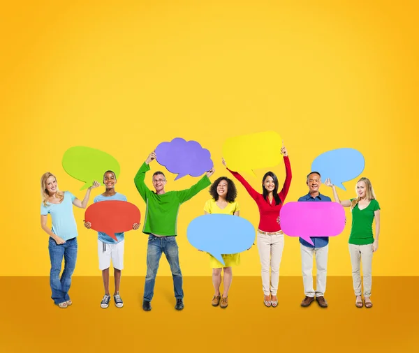 People with speech bubbles. Communication Concept — Stock Photo, Image