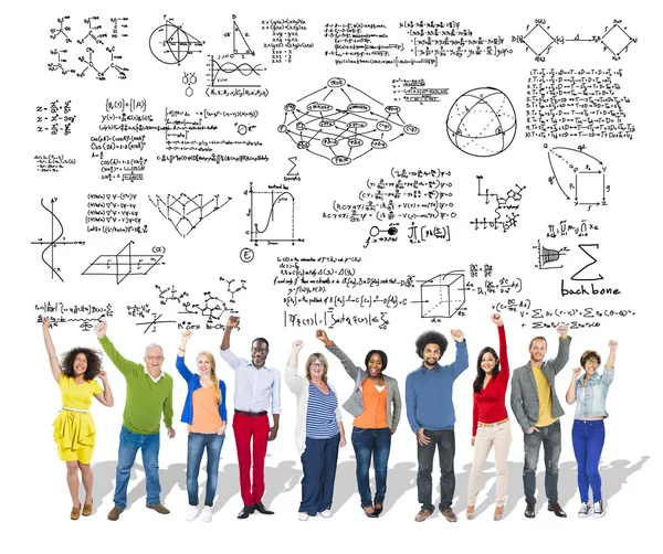 Menschen mit mathematischen Informationen — Stockfoto