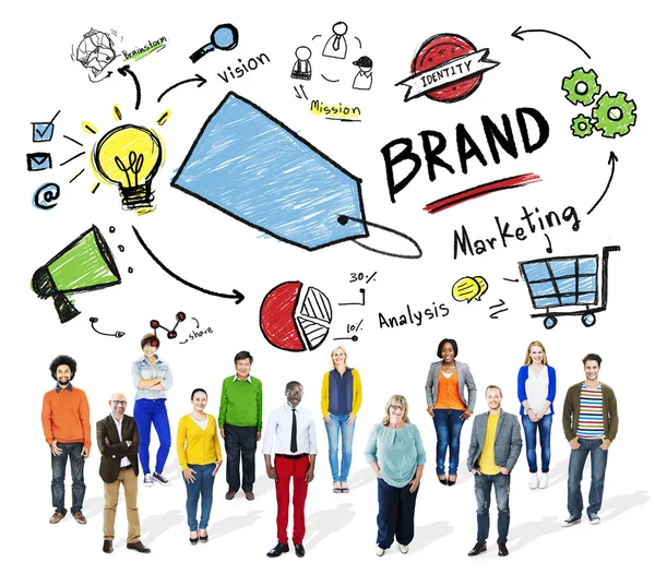 Equipo de Marketing Concepto de Marca — Foto de Stock