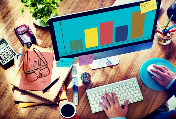 Concepto de análisis gráfico de barras — Foto de Stock