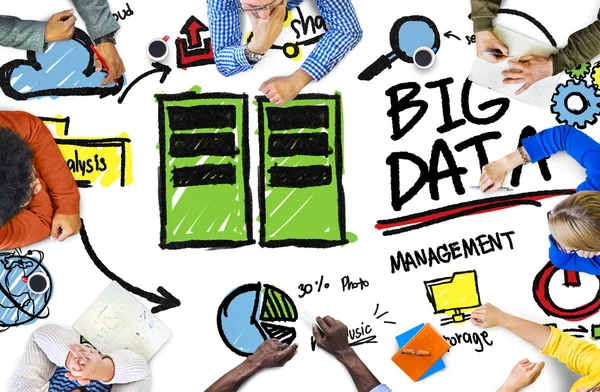 Diversity People Big Data Working Teamwork Discussion — Stock Fotó
