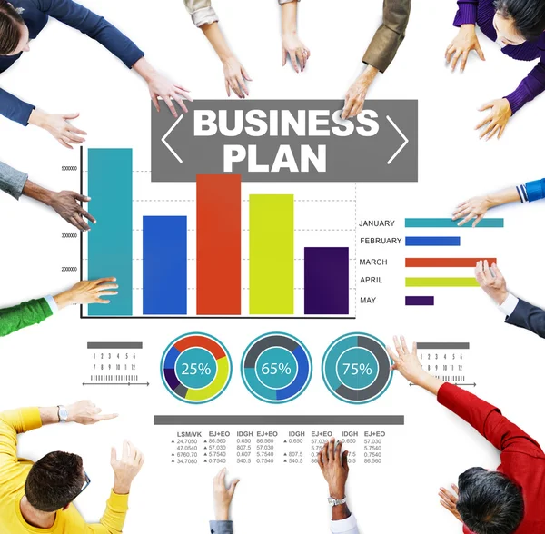 Business plan graph brainstorming strategy idea info — Stock Photo, Image