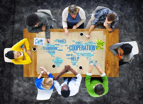 Coorperation επιχειρηματική ιδέα ομαδική εργασία — Φωτογραφία Αρχείου