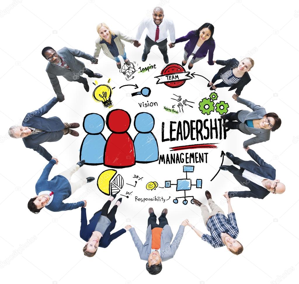Diversity group of people and Leadership Management Communication