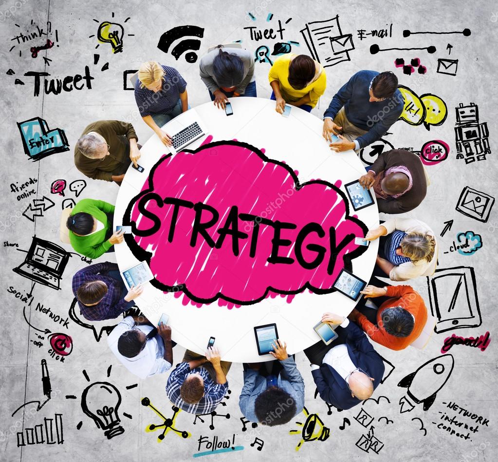 Strategy Online Social Media Concept