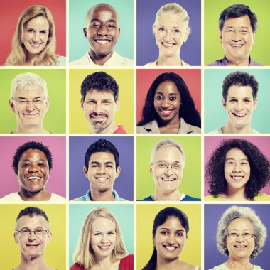 group of diversity people clipart