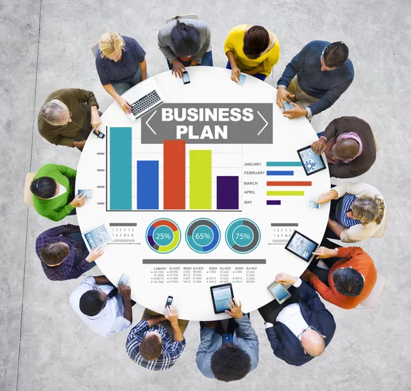 Business Plan Graph Brainstorming Strategieidee Informationen — Stockfoto