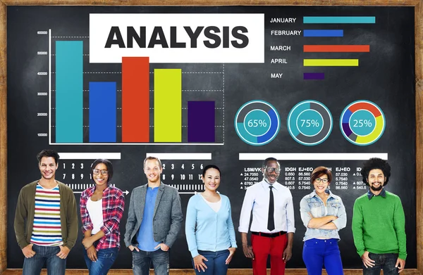 Analysis analyzing information bar graph data — Stock Photo, Image