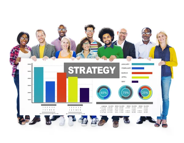 Strategia Data Information Plan Marketing Solution Vision Concept — Foto Stock