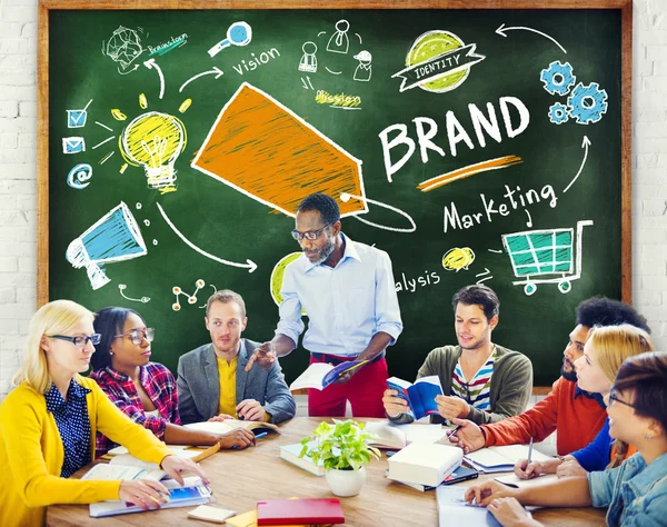 Persone Discussione Marketing Brand Concept — Foto Stock