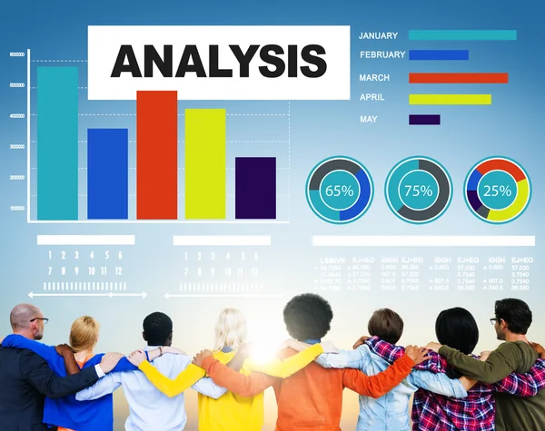 Analyse informatiebalk Grafiekgegevens analyseren — Stockfoto