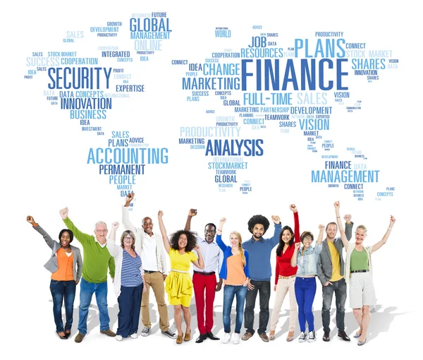 Group of People and Global Finance Concept — Stock Photo, Image