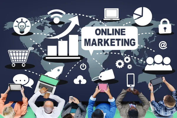 Koncepcja promocji marketingu online — Zdjęcie stockowe