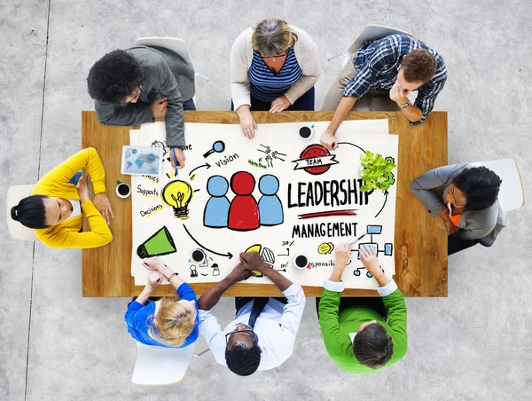 Diversity group of people and Leadership Management Communication — Stock Photo, Image