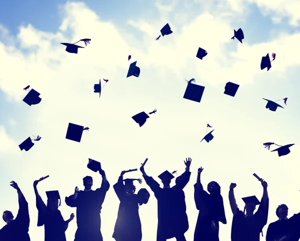 Celebração dos Estudantes Graduação, Conceito de Educação — Fotografia de Stock