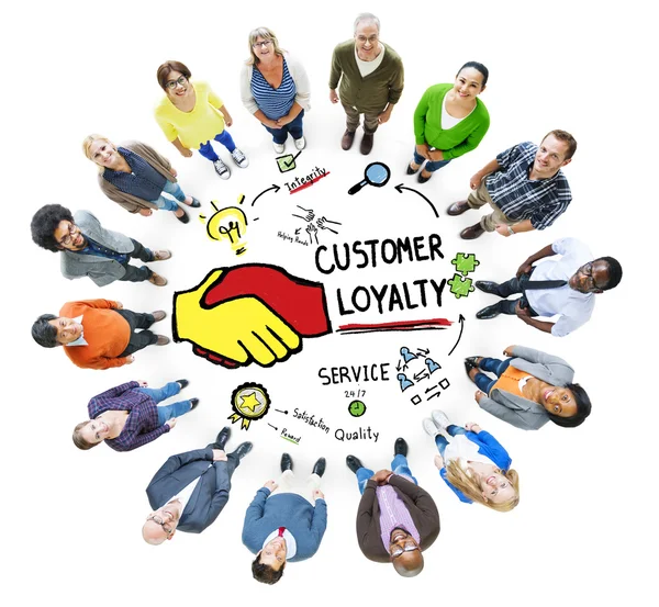 Customer Loyalty Service Support Care Trust Casual — Zdjęcie stockowe