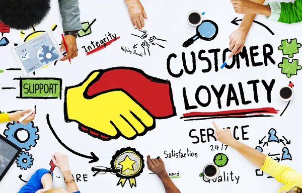 Customer Loyalty Service Support Care Trust Casual — Zdjęcie stockowe