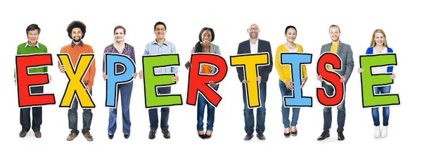 Group of People Holding Expertise Letter — Stock Photo, Image