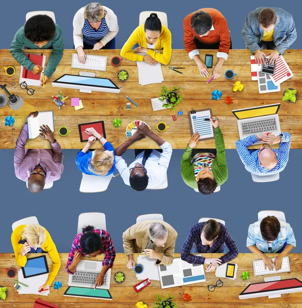 Colleagues Working at table  Concept — Stock Photo, Image