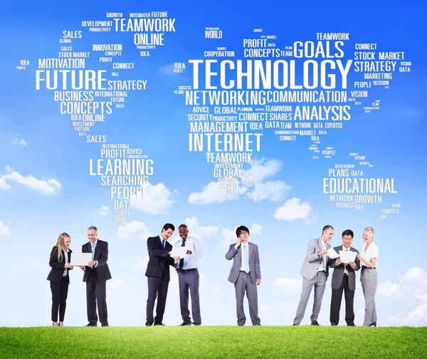 Group of people with technology Concept — Stock Photo, Image