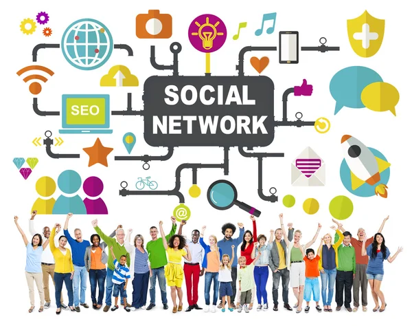 Concepto de conexión a redes sociales — Foto de Stock