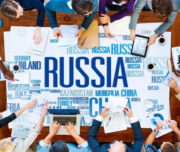 Russia Mondo Globale Paesi Internazionali Concetto Globalizzazione — Foto Stock