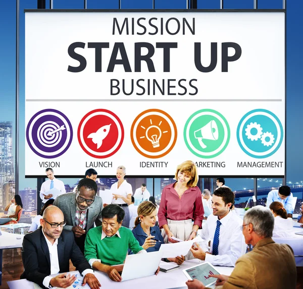 Misja uruchomić biznes koncepcja — Zdjęcie stockowe
