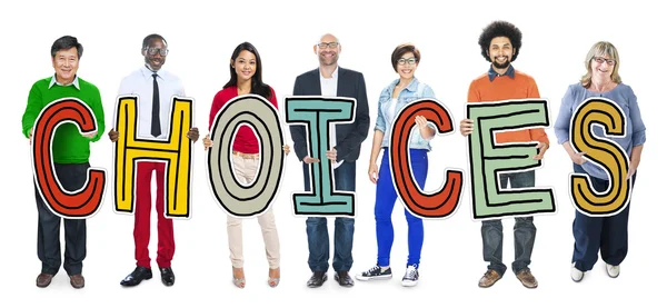 Group of People Holding Choice Letters — Stock Photo, Image