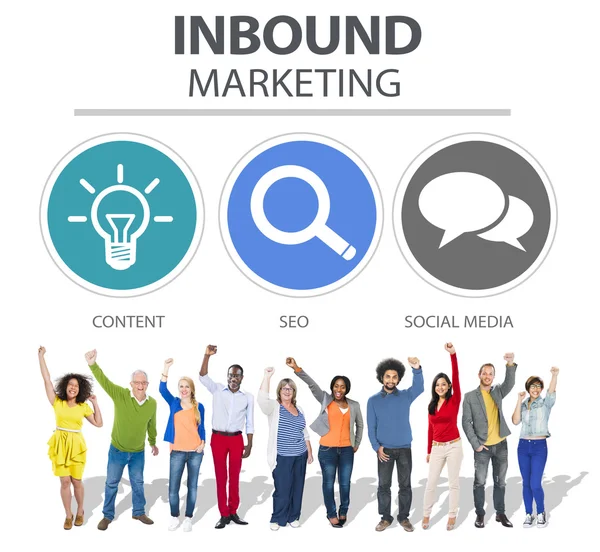 Inbound Marketing Commerce Content Social Media Konzept — Stockfoto